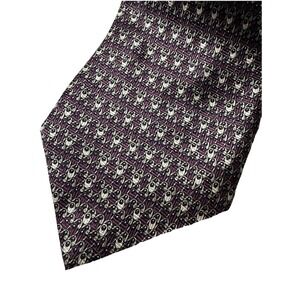 Damon Silk Tie Purple‎ Halloween Spooky Eyes Goblins Graveyard Ghosts Fun